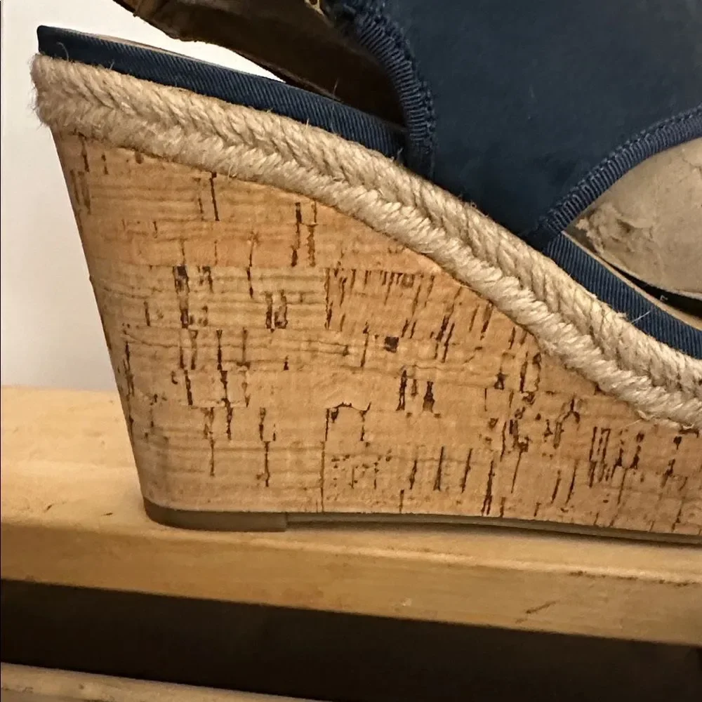 Franco Sarto Taylor Navy Blue Wedge Sandals